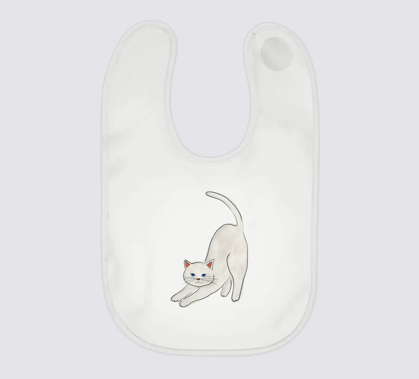 Gatto bianco bavaglino da Orara Studio
