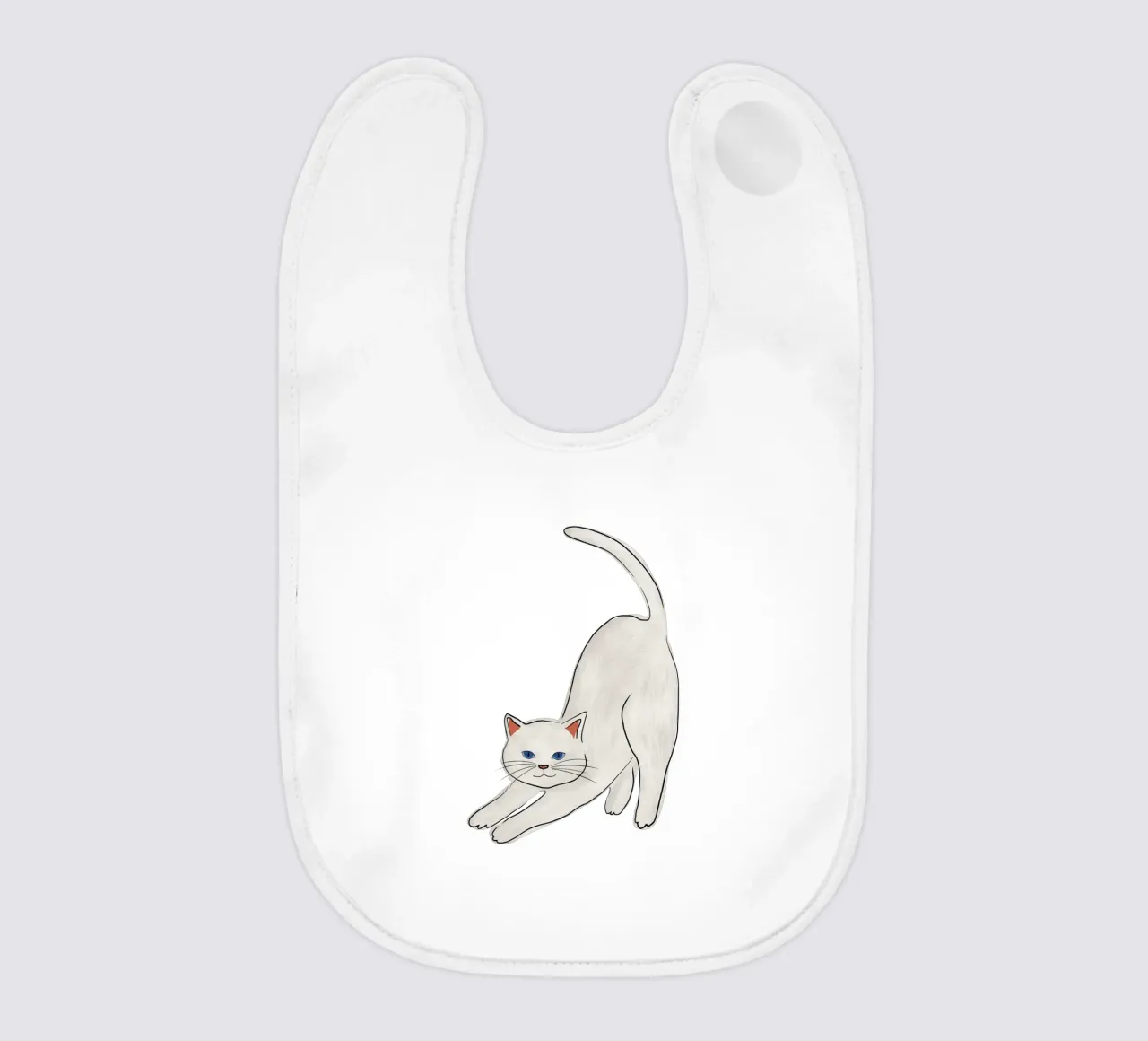 Gatto bianco bavaglino da Orara Studio