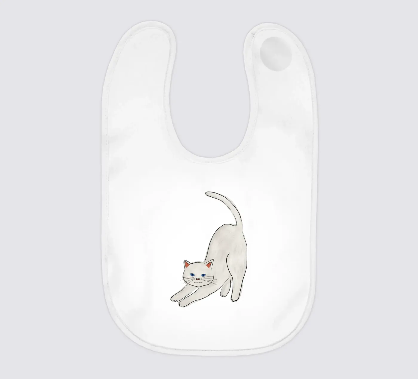 Gatto bianco bavaglino da Orara Studio
