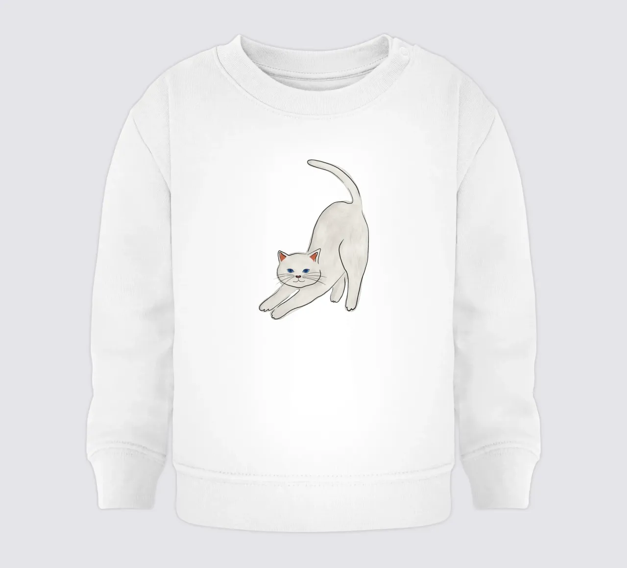 Witte kat baby sweatshirt van Orara Studio