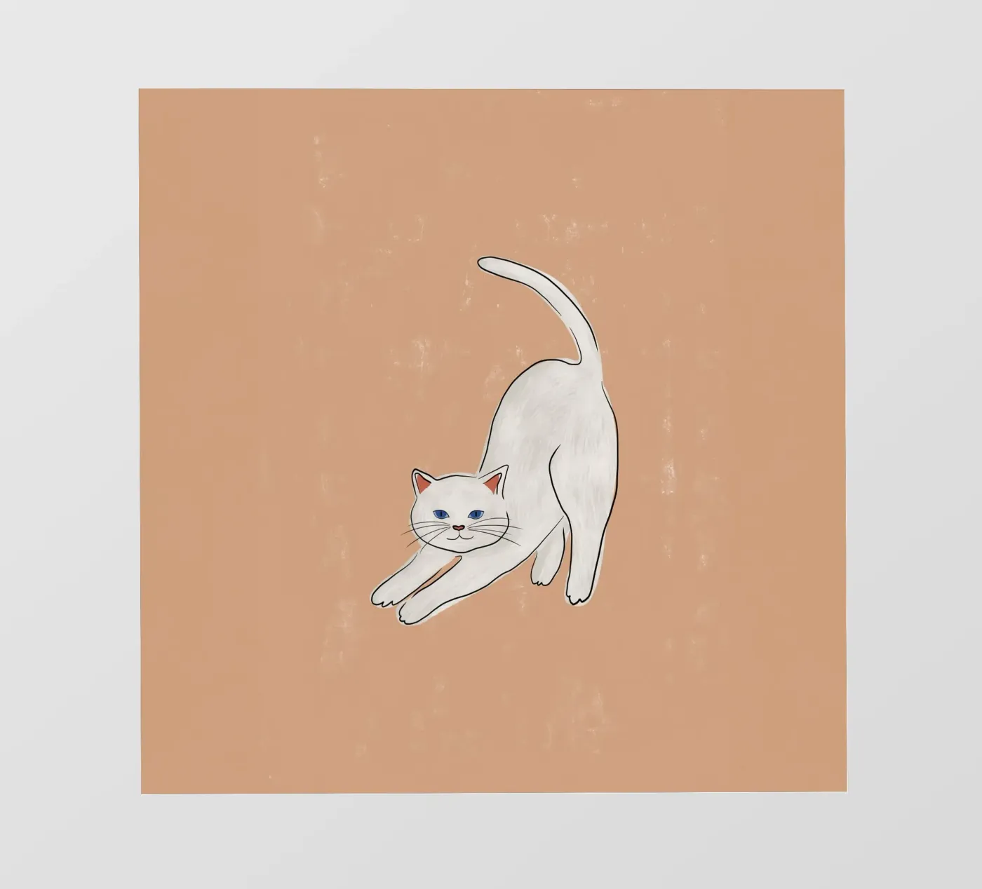 Witte kat fotobehang van Orara Studio