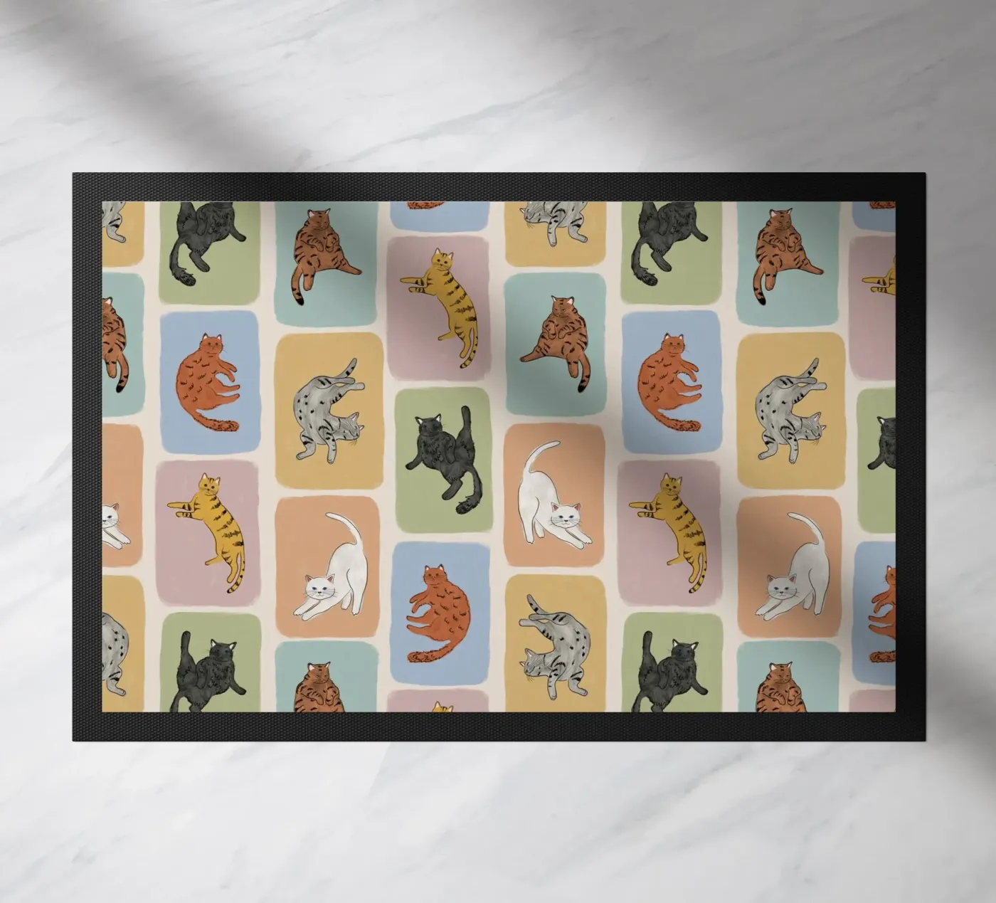 White Cat doormat by Orara Studio