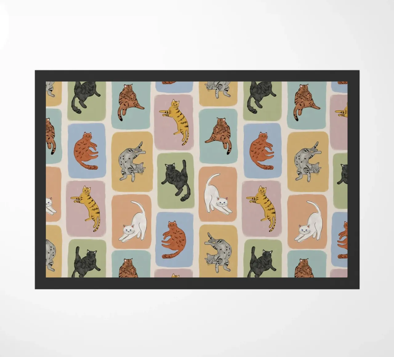 Witte kat deurmat van Orara Studio