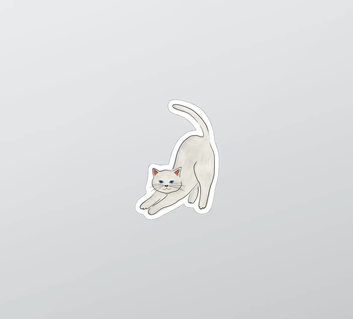 Witte kat sticker van Orara Studio