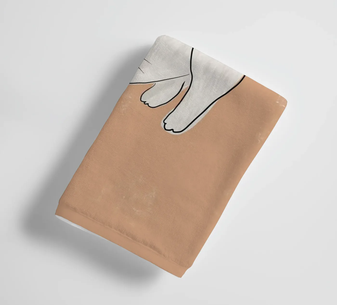 Witte kat badhanddoek van Orara Studio