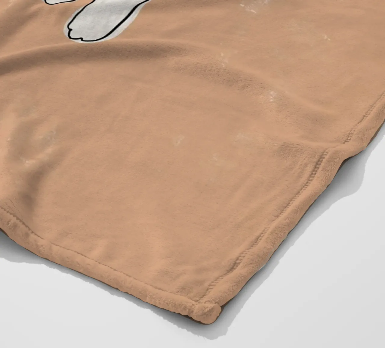 White Cat fleece blanket by Orara Studio