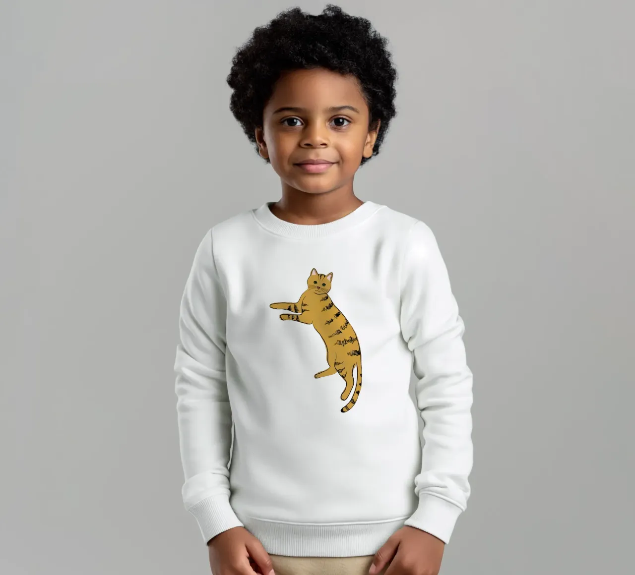 Gatto giallo felpa bambino da Orara Studio