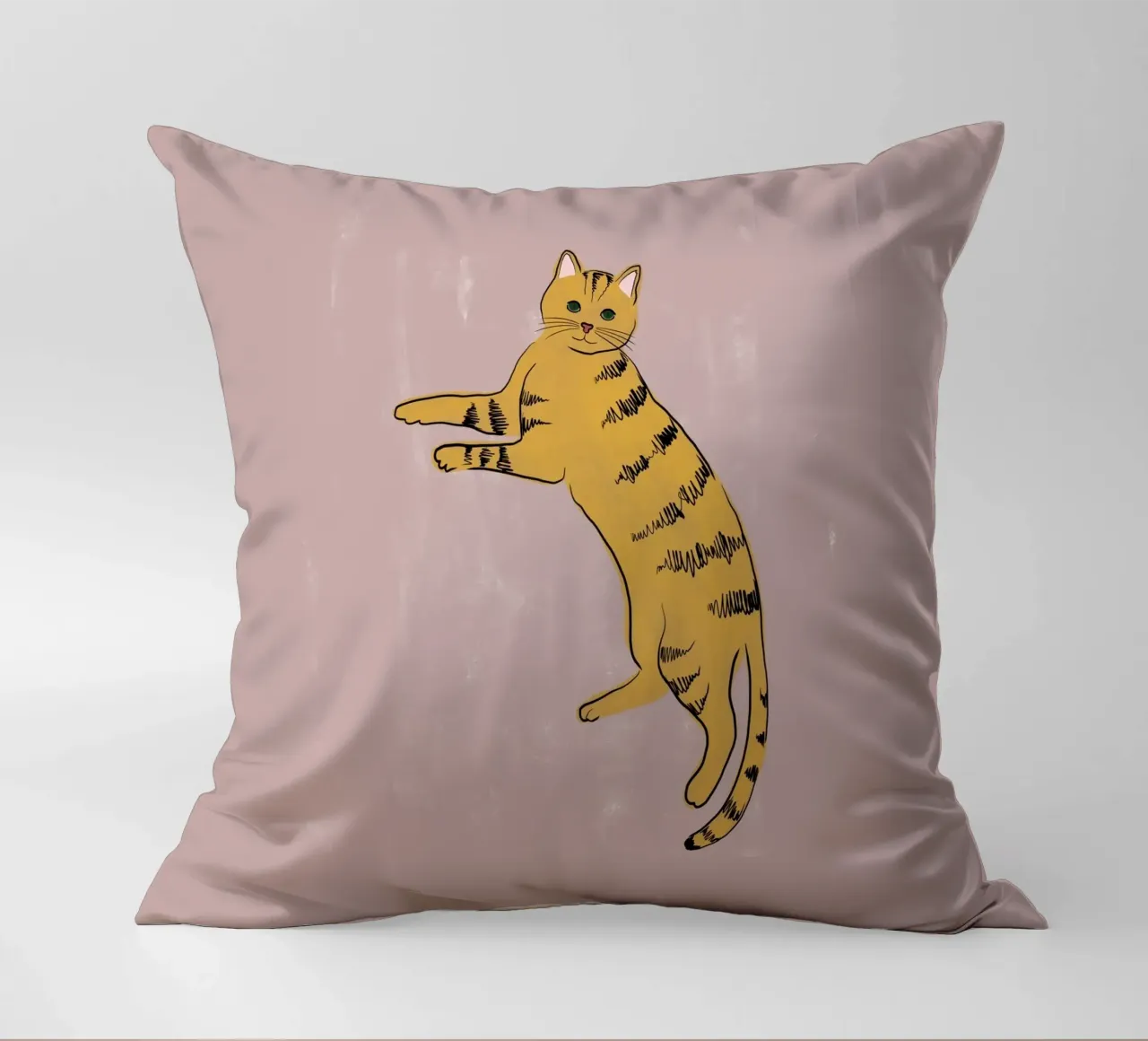 Gatto giallo cuscino da Orara Studio