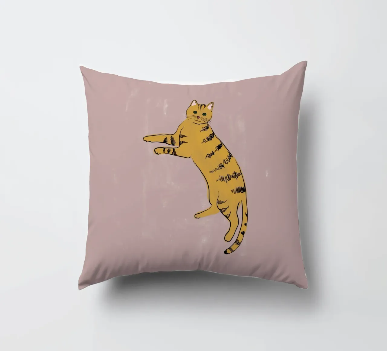 Gatto giallo cuscino da Orara Studio
