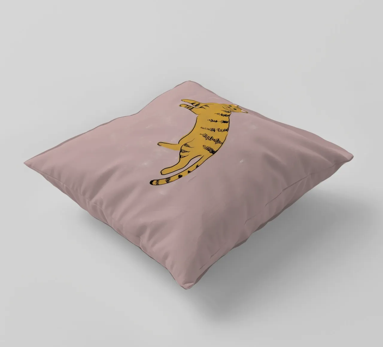 Gatto giallo cuscino da Orara Studio