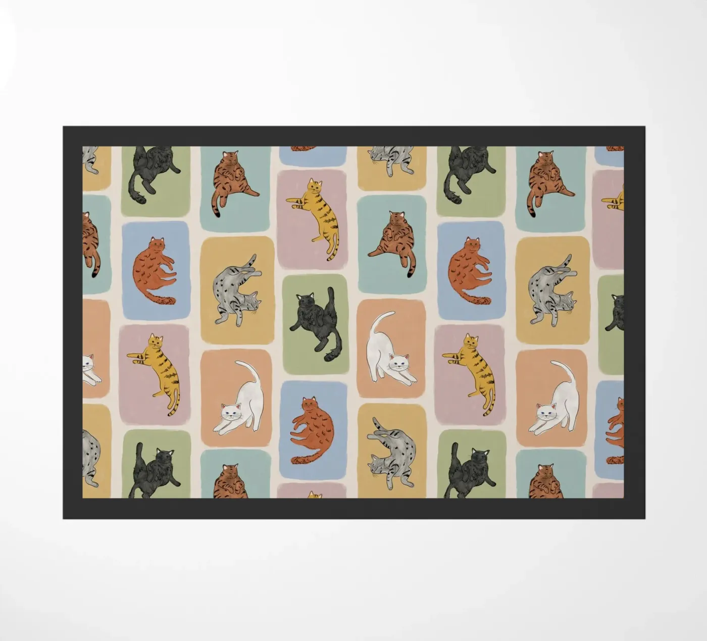 Gele kat deurmat van Orara Studio