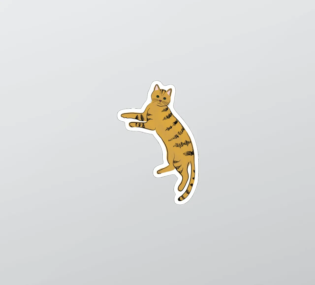 Chat jaune autocollant de Orara Studio