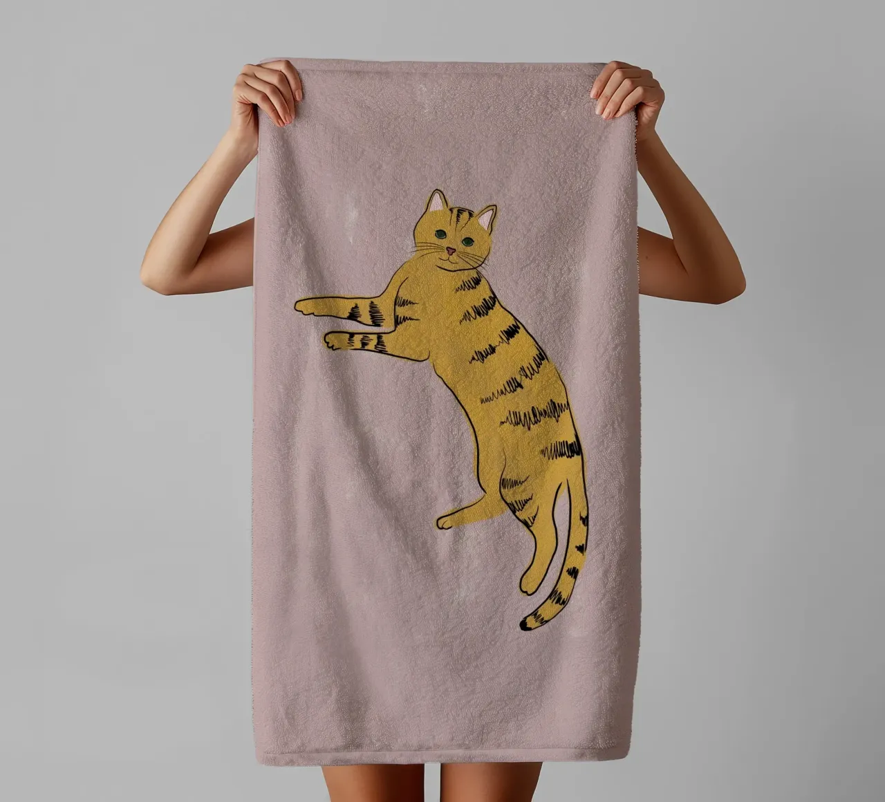 Chat jaune serviette de bain de Orara Studio