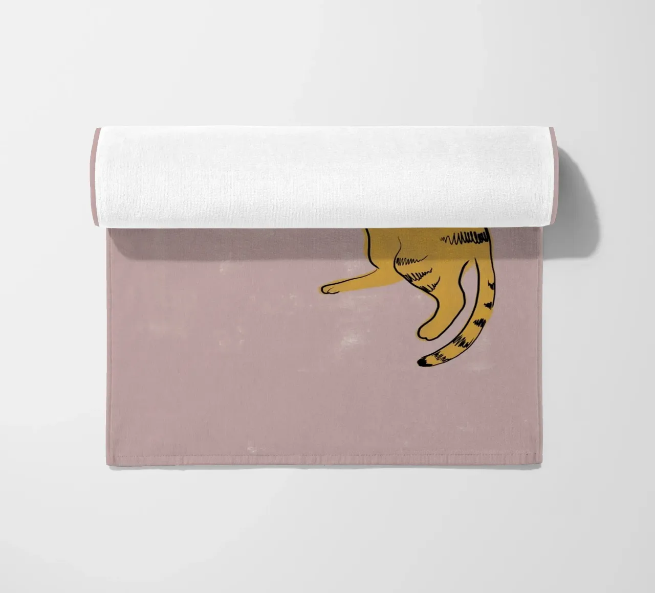 Gatto giallo telo mare da Orara Studio