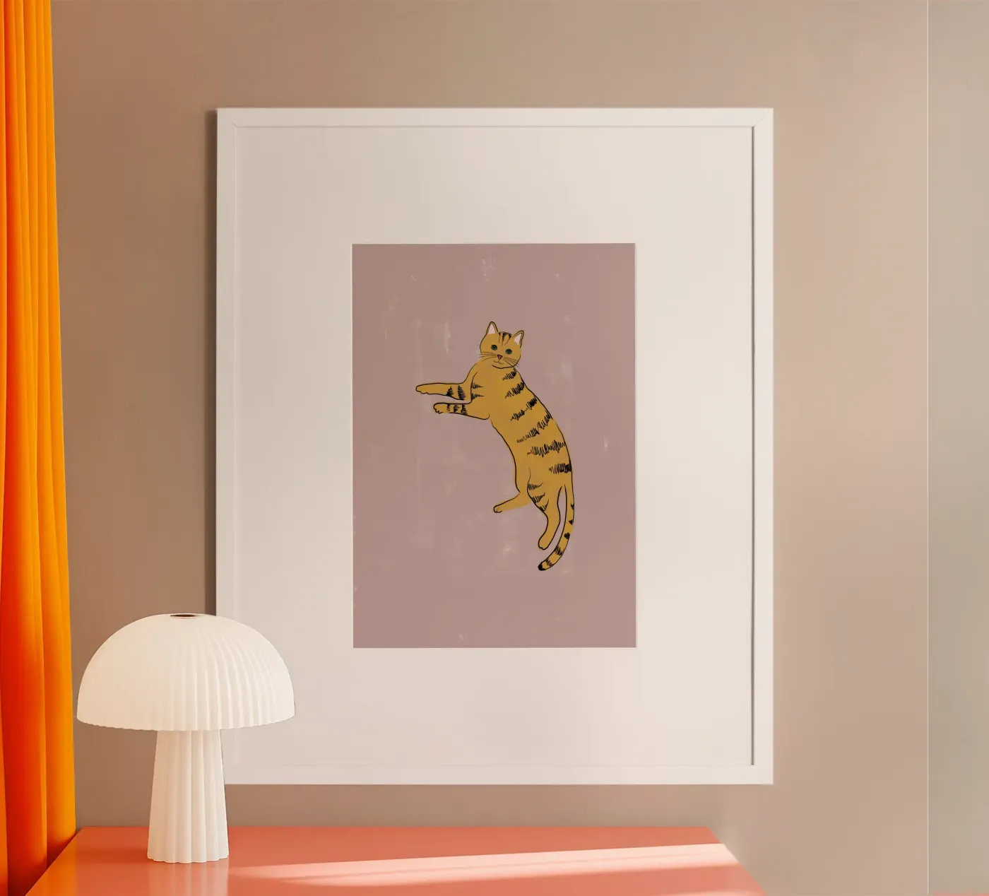 Gele kat poster van Orara Studio