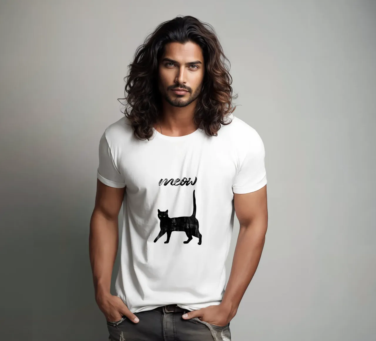 Citazione di un gatto - Meow t-shirt da Orara Studio