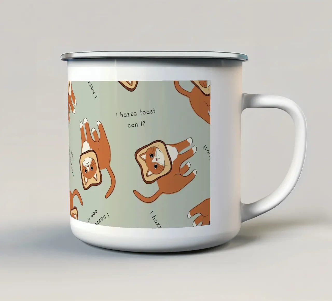 Citazione di un gatto - Toast tazza in smalto da Orara Studio