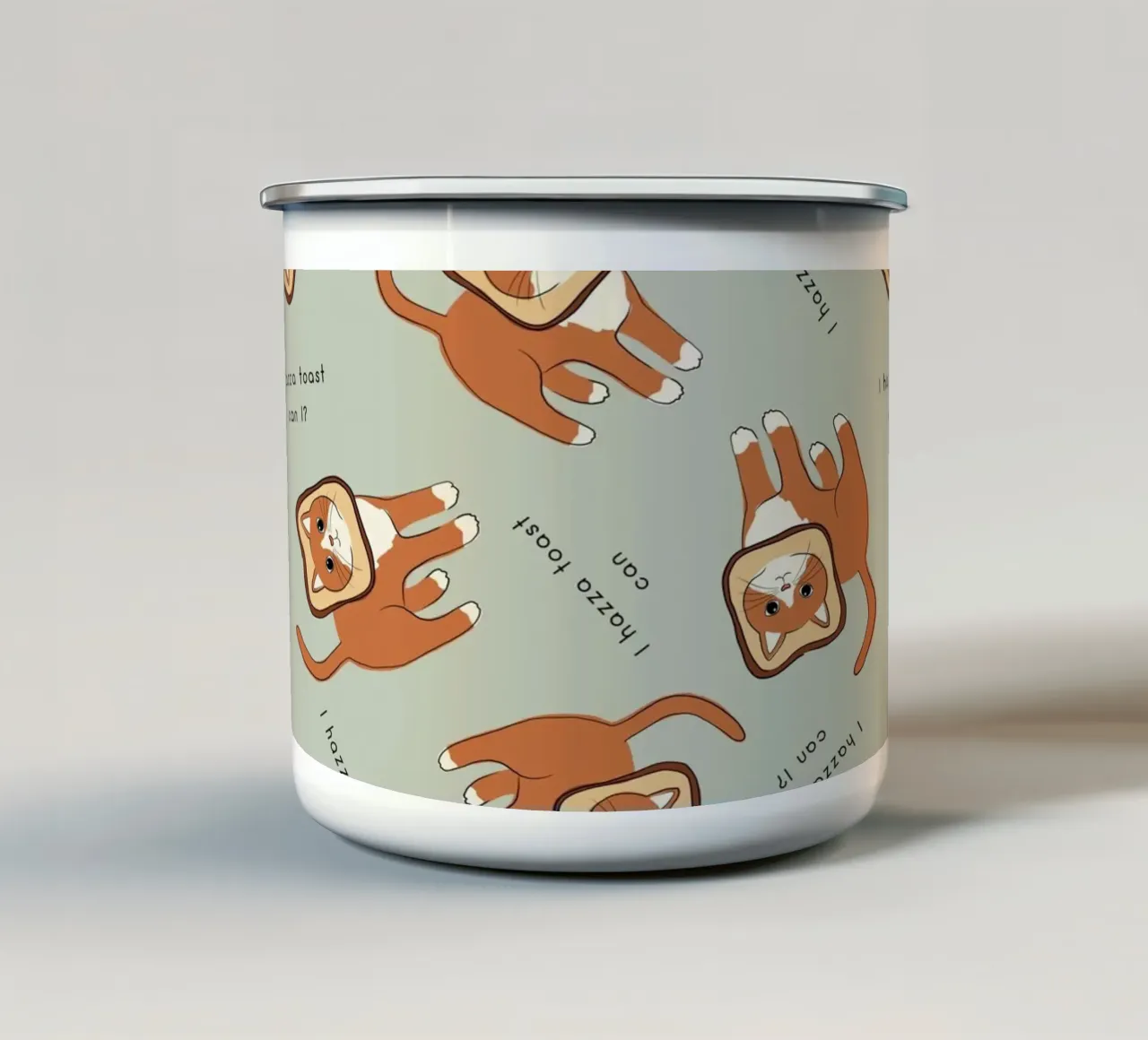 Citazione di un gatto - Toast tazza in smalto da Orara Studio