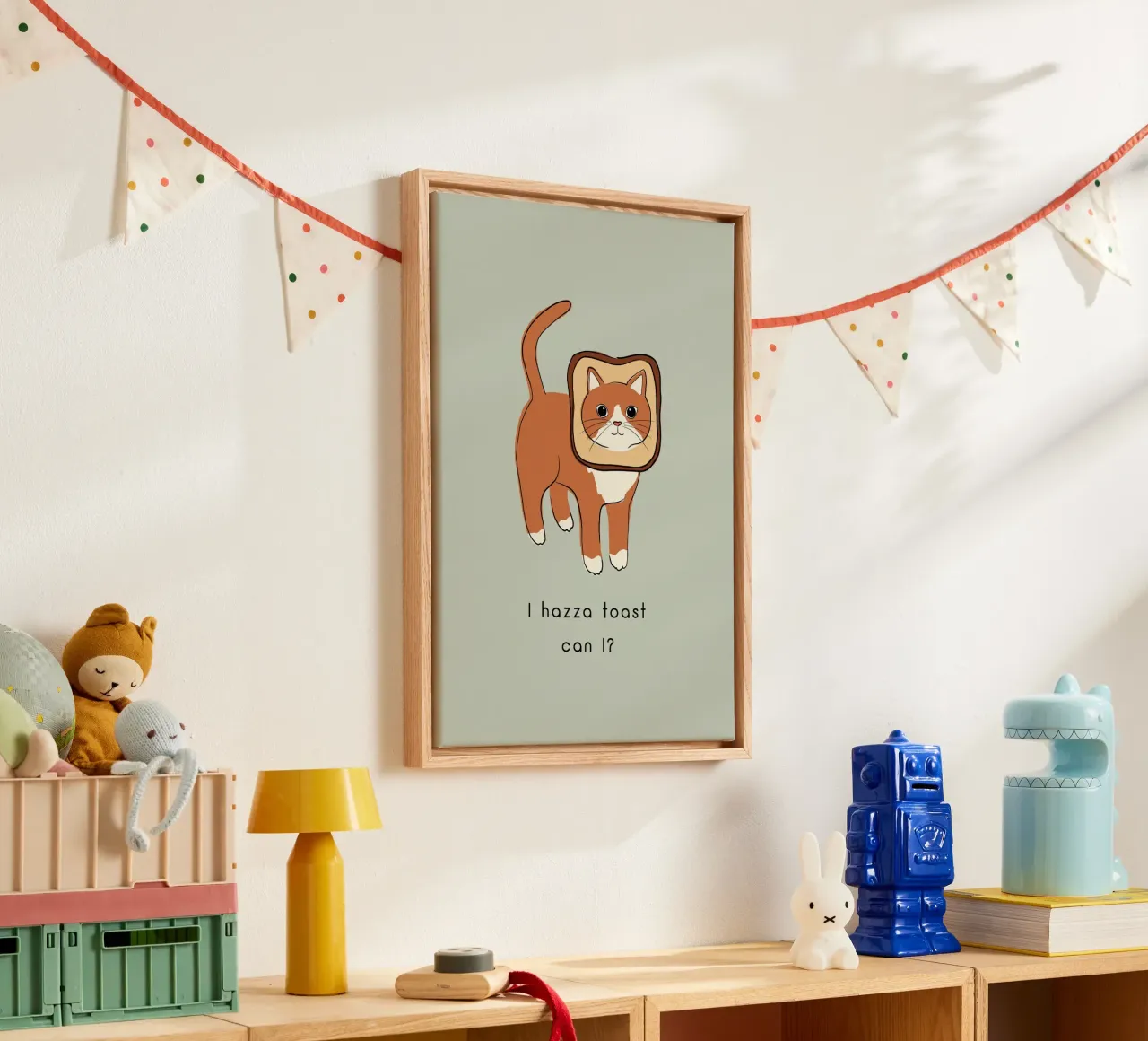 Citazione di un gatto - Toast tela con Cornice a cassetta da Orara Studio