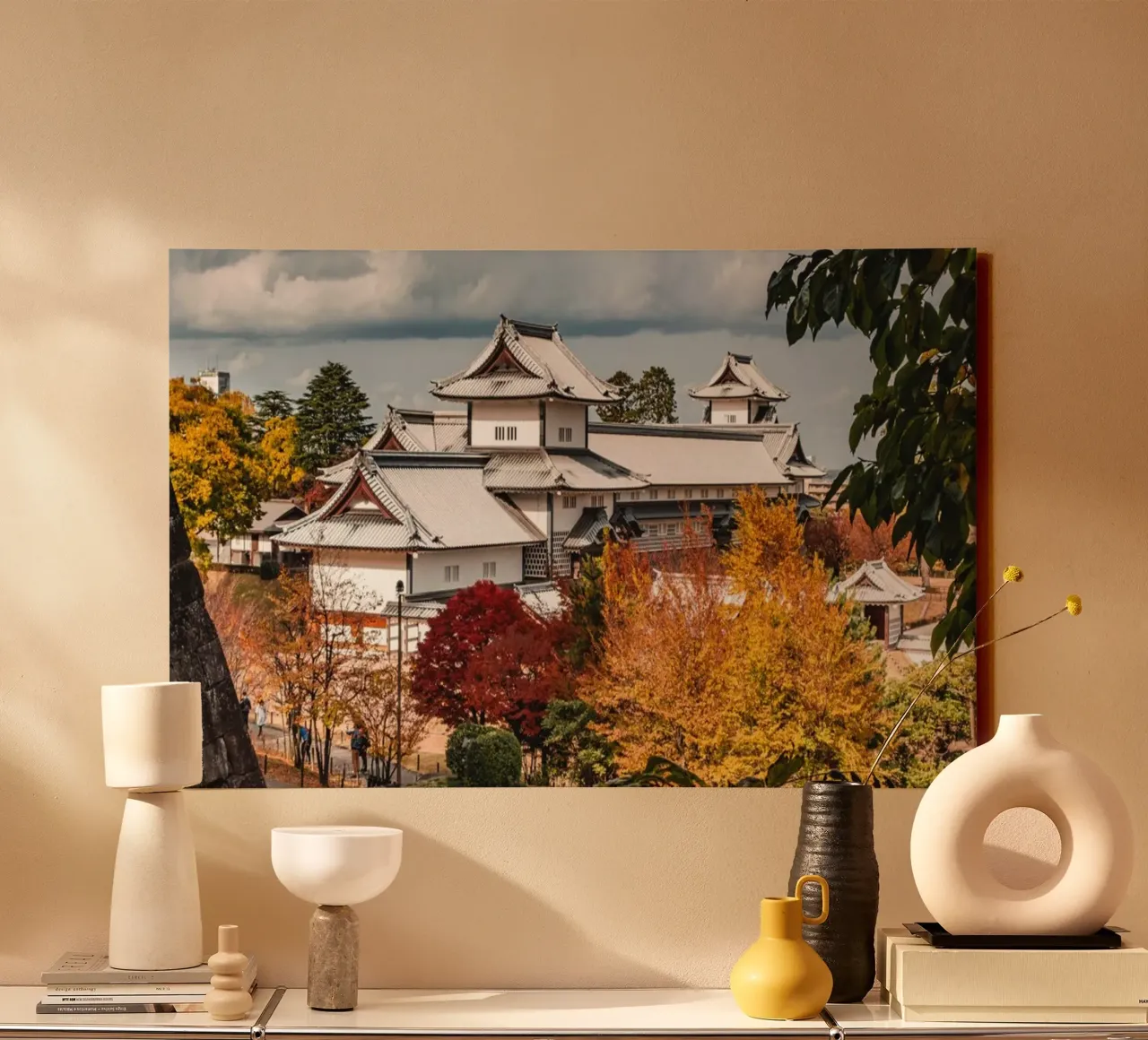 Il castello di Kanazawa in Giappone tela con Cornice a cassetta da Marcel Bisig