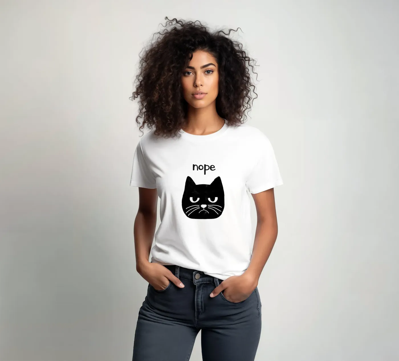 Gatto brontolone t-shirt da Orara Studio