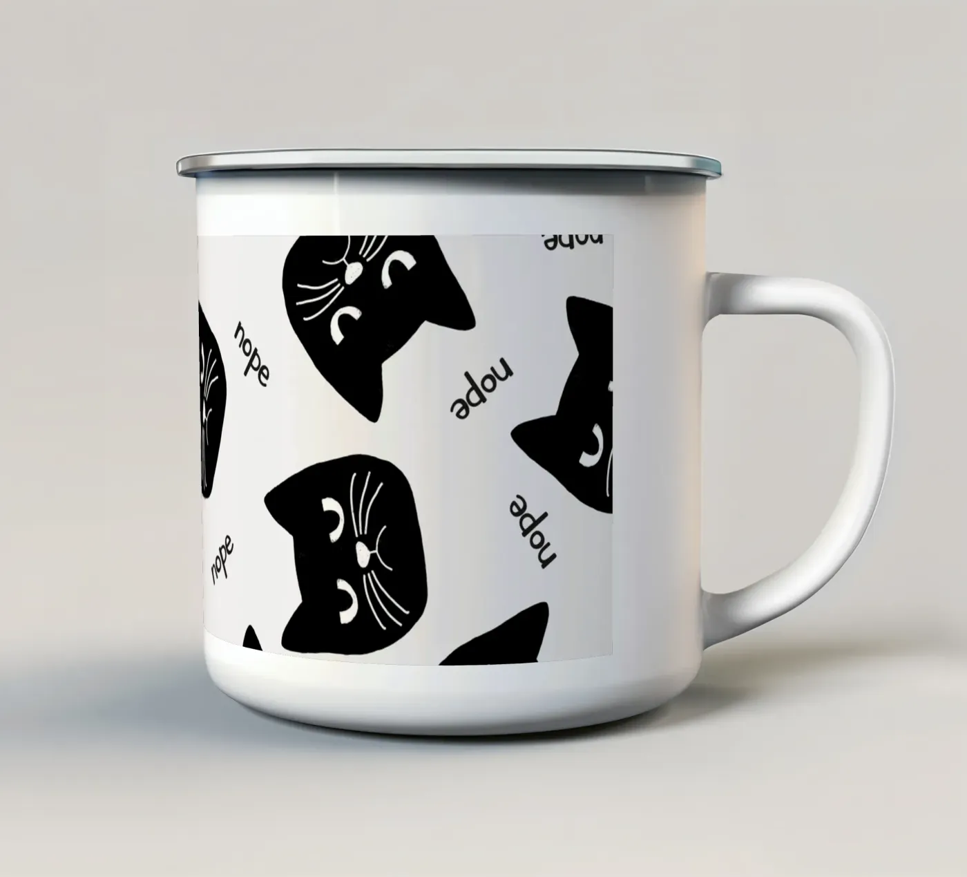 Grumpy Cat enamel mug by Orara Studio