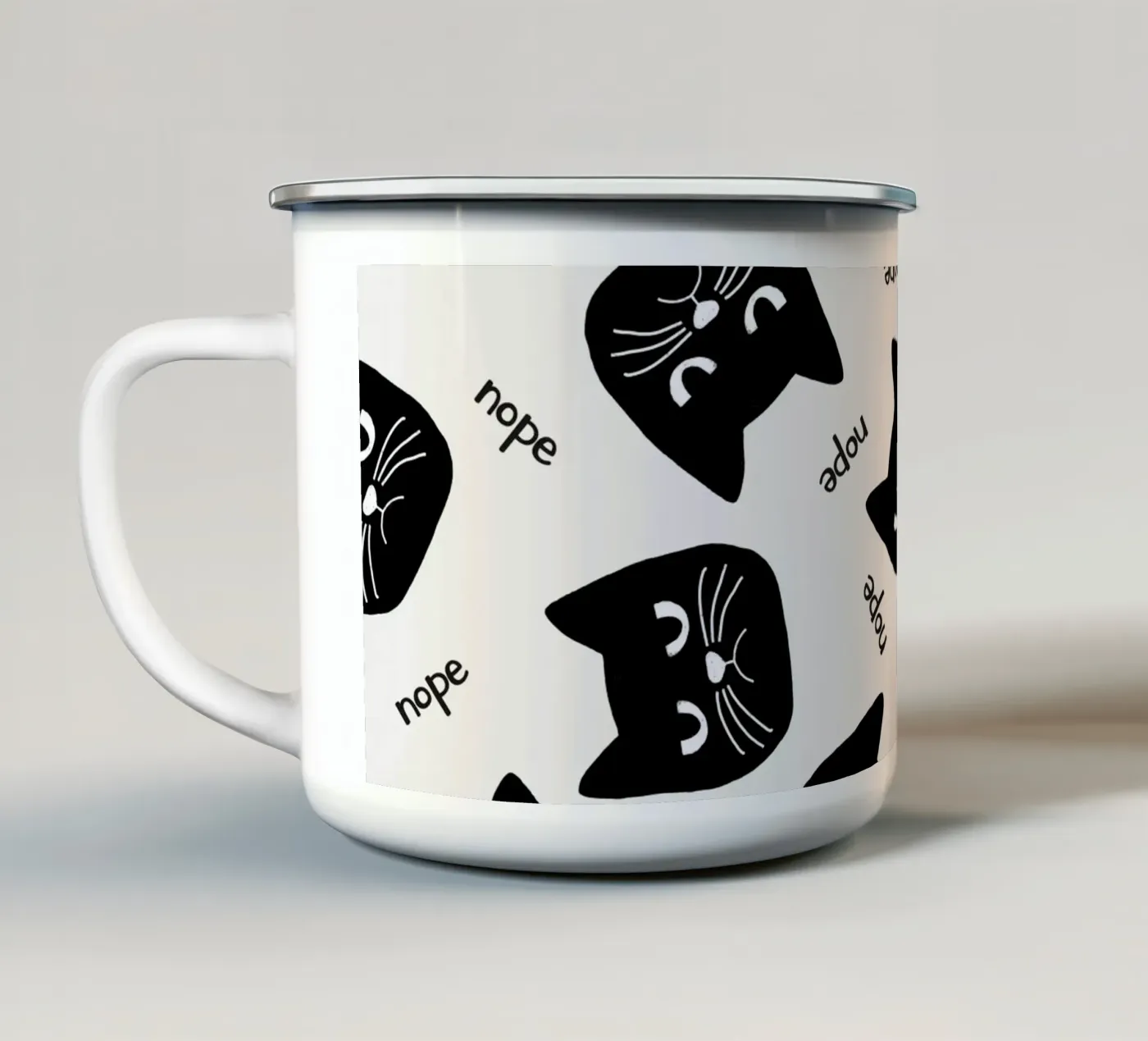 Grumpy Cat enamel mug by Orara Studio