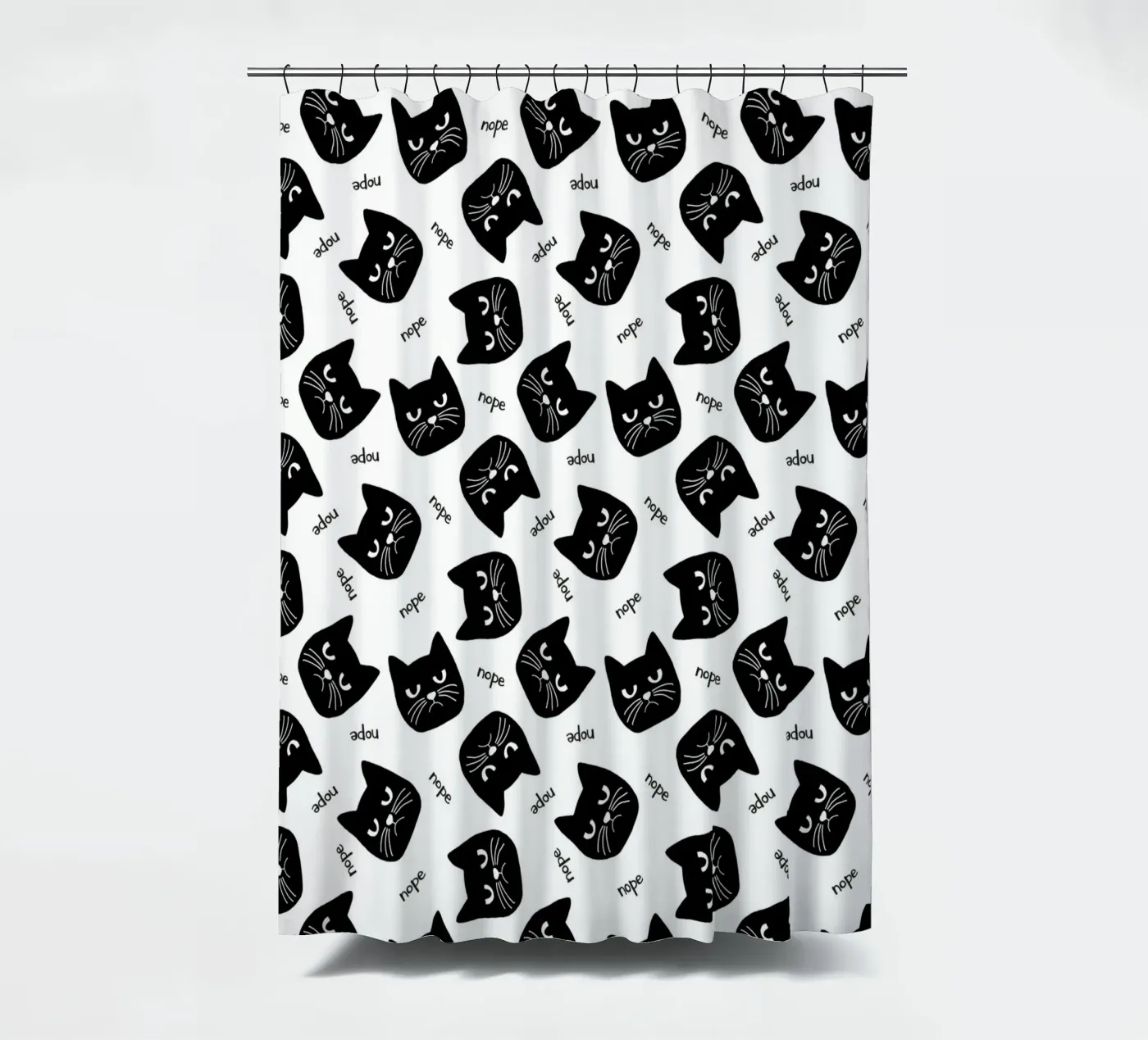 Gatto brontolone tenda da doccia da Orara Studio