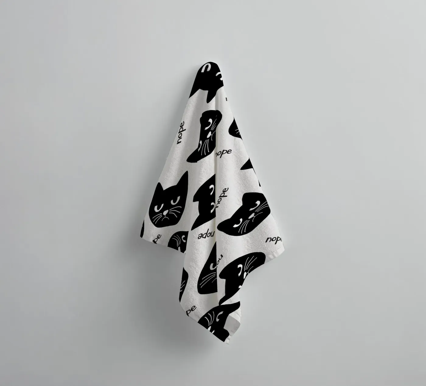 Chat grincheux serviette de bain de Orara Studio