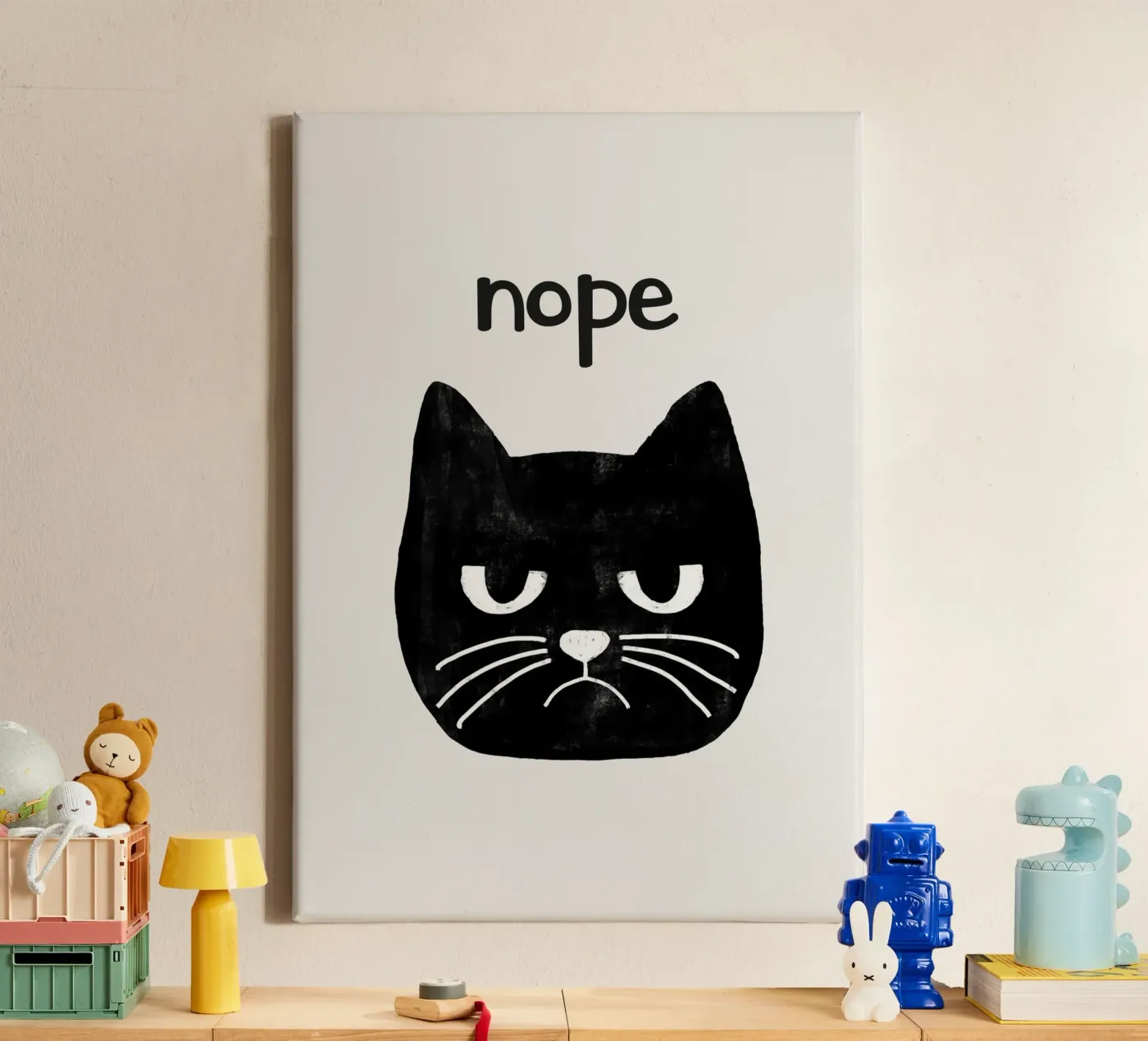 Gatto brontolone tela da Orara Studio