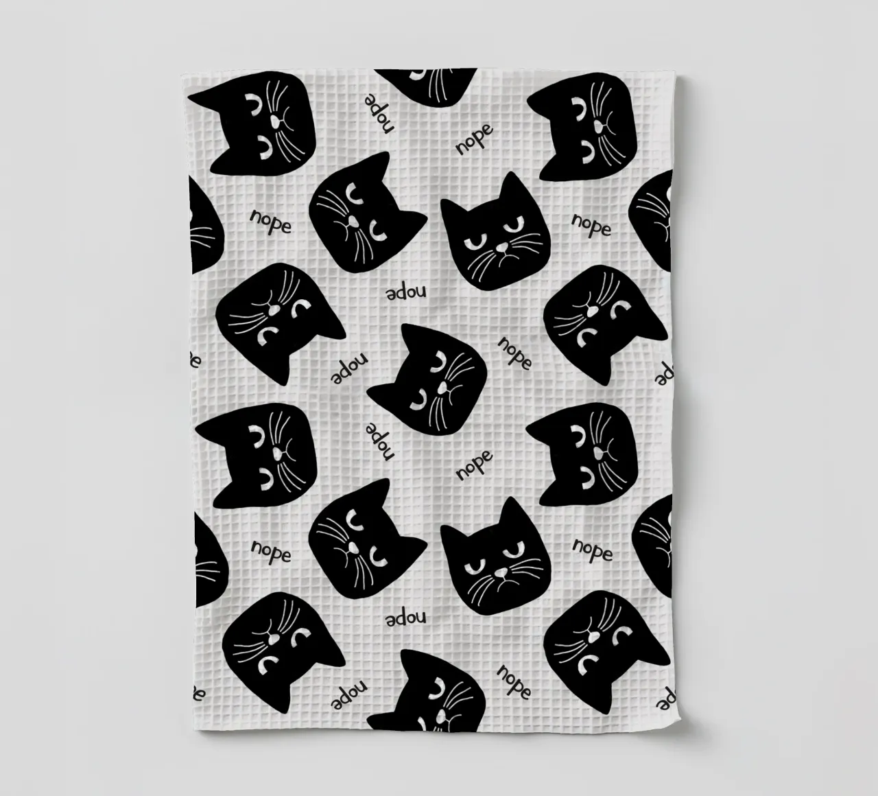 Chat grincheux torchon de Orara Studio