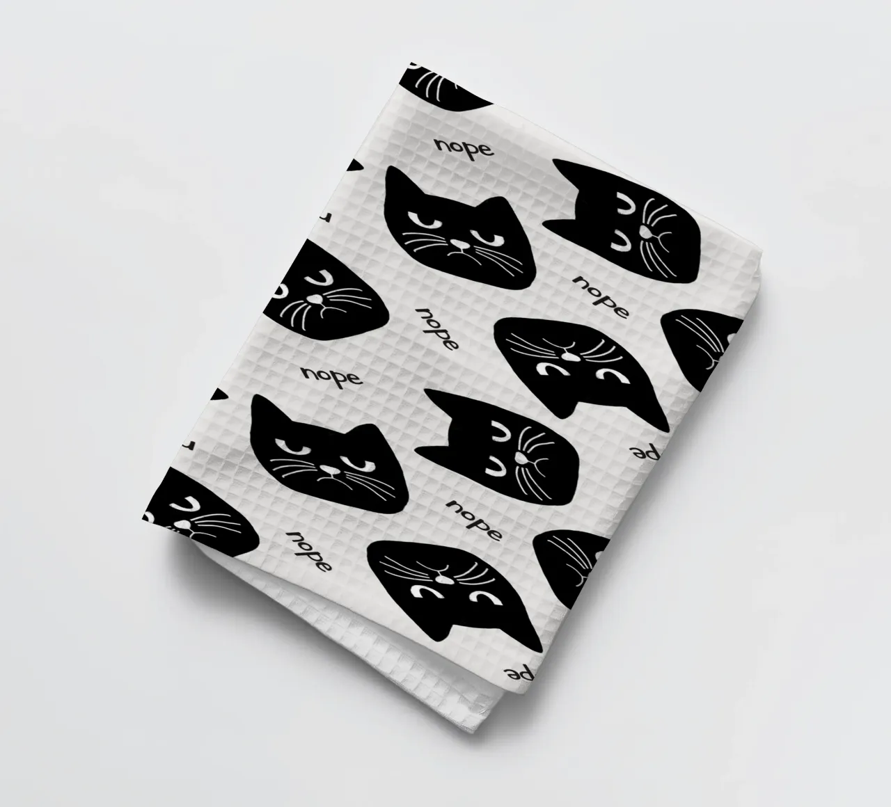 Chat grincheux torchon de Orara Studio