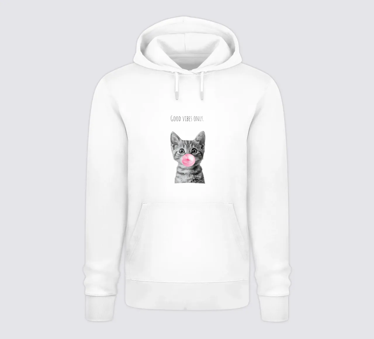 Cool cat - Good Vibes Only - rosa felpa con cappuccio da Melanie Viola