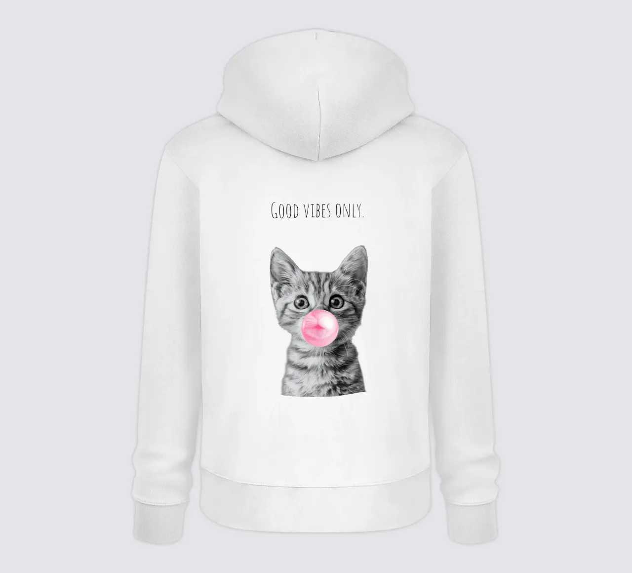 Cool cat - Good Vibes Only - rosa felpa con cappuccio da Melanie Viola