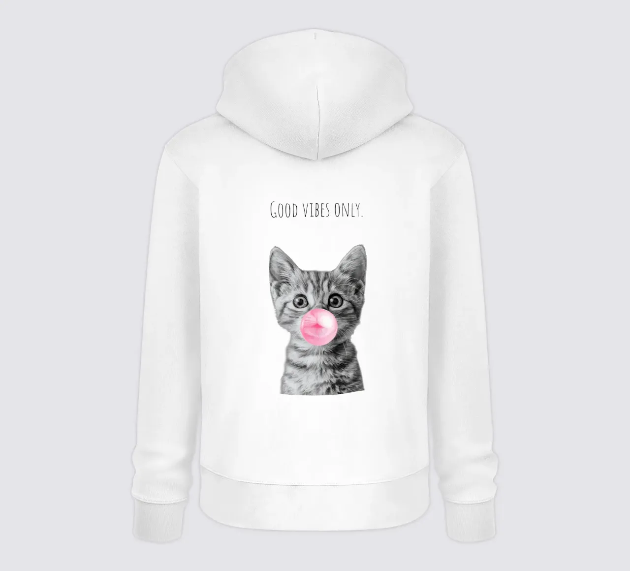 Cool cat - Good Vibes Only - rosa felpa con cappuccio da Melanie Viola