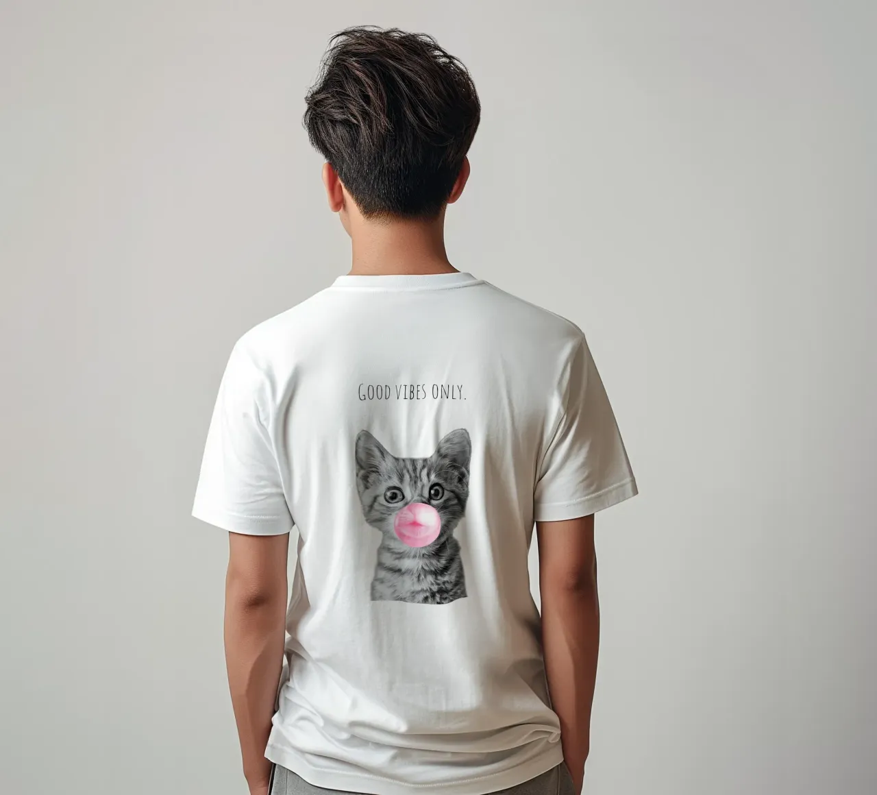Cool cat - Good Vibes Only - rosa t-shirt da Melanie Viola