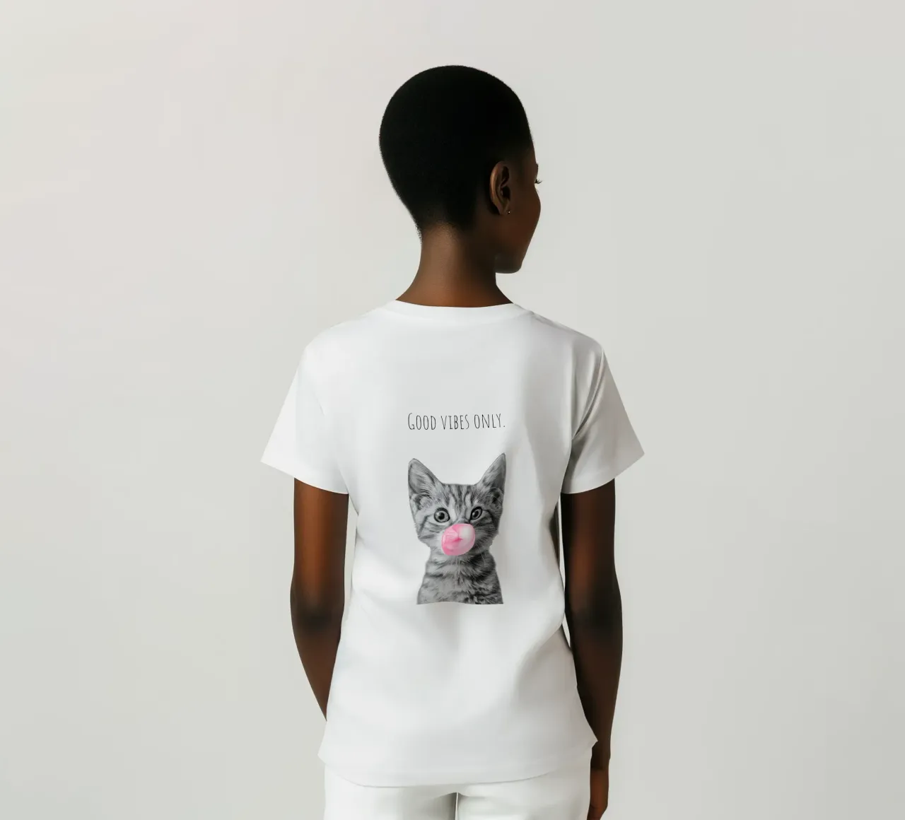 Cool cat - Good Vibes Only - rosa t-shirt da Melanie Viola