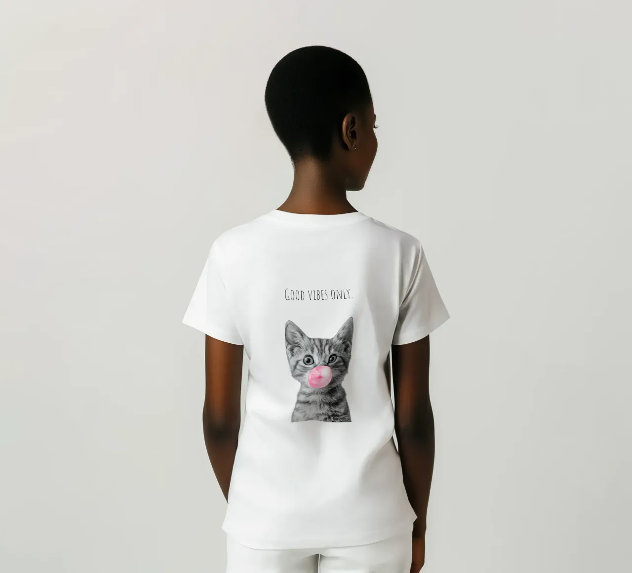 Cool cat - Good Vibes Only - rosa t-shirt da Melanie Viola