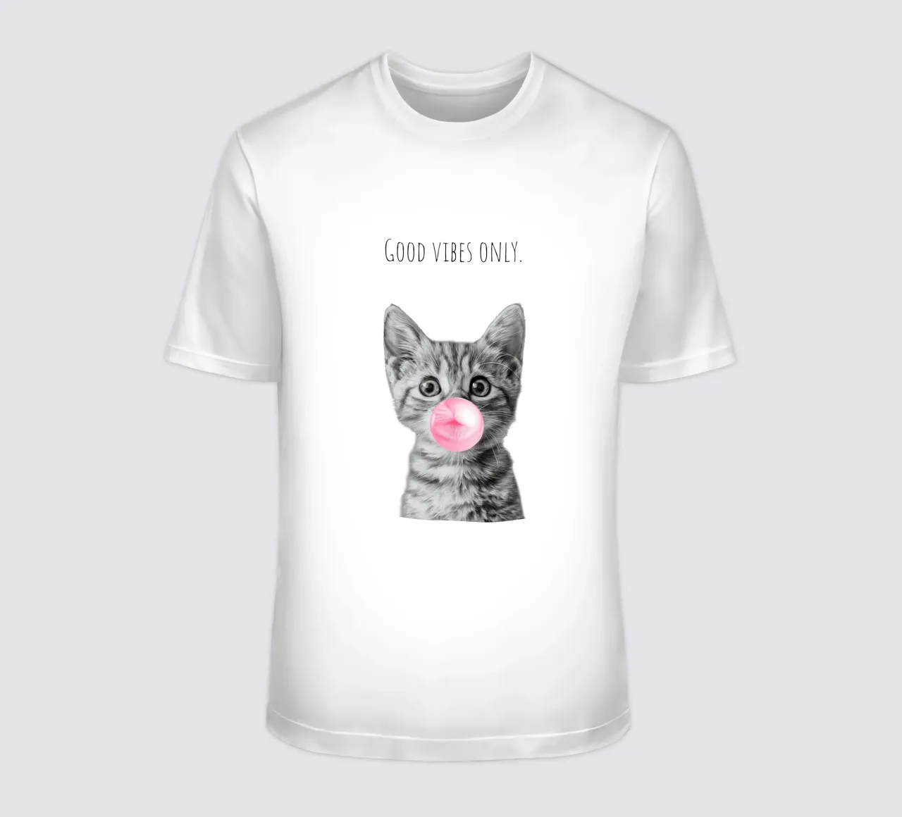 Cool cat - Good Vibes Only - rosa t-shirt da Melanie Viola