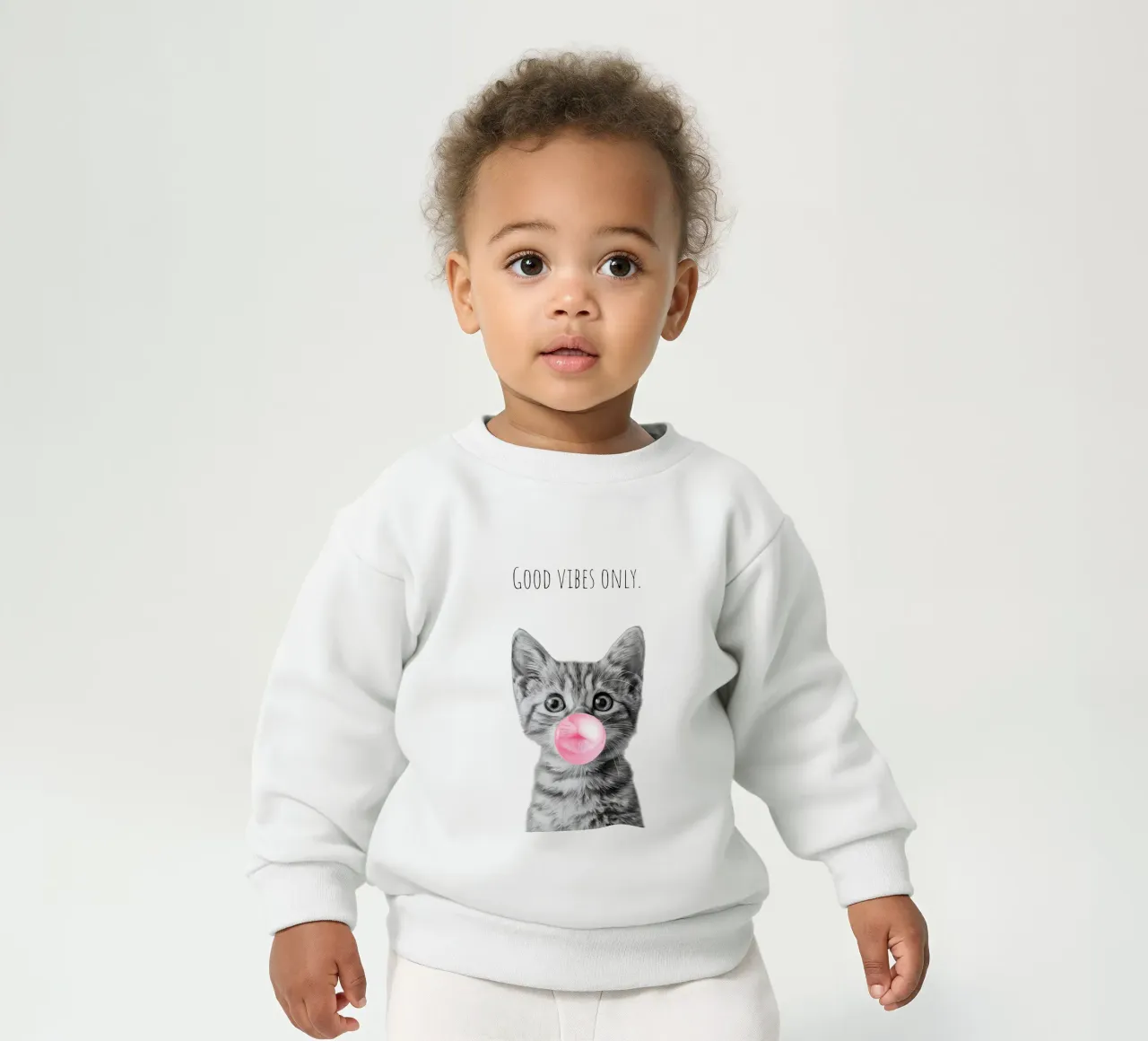 Cool cat - Good Vibes Only - rosa felpa neonato da Melanie Viola