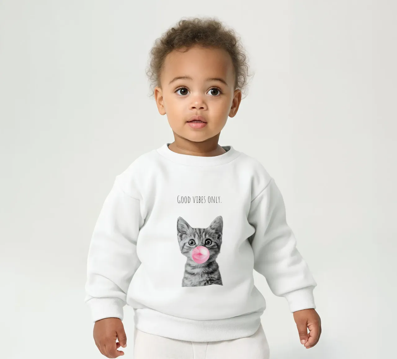 Cool cat - Good Vibes Only - rosa felpa neonato da Melanie Viola