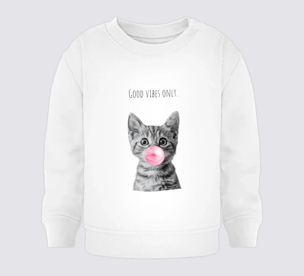 Cool cat - Good Vibes Only - rosa felpa neonato da Melanie Viola