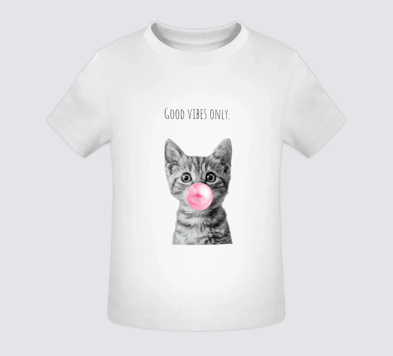 Cool cat - Good Vibes Only - rosa maglietta neonato da Melanie Viola