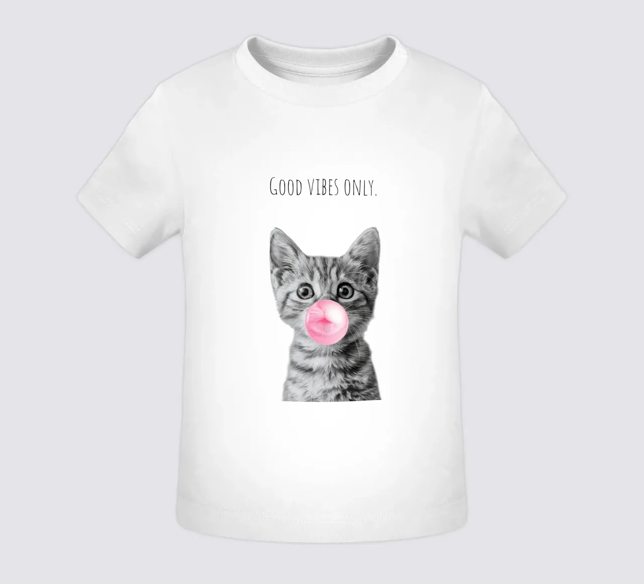Cool cat - Good Vibes Only - rosa maglietta neonato da Melanie Viola