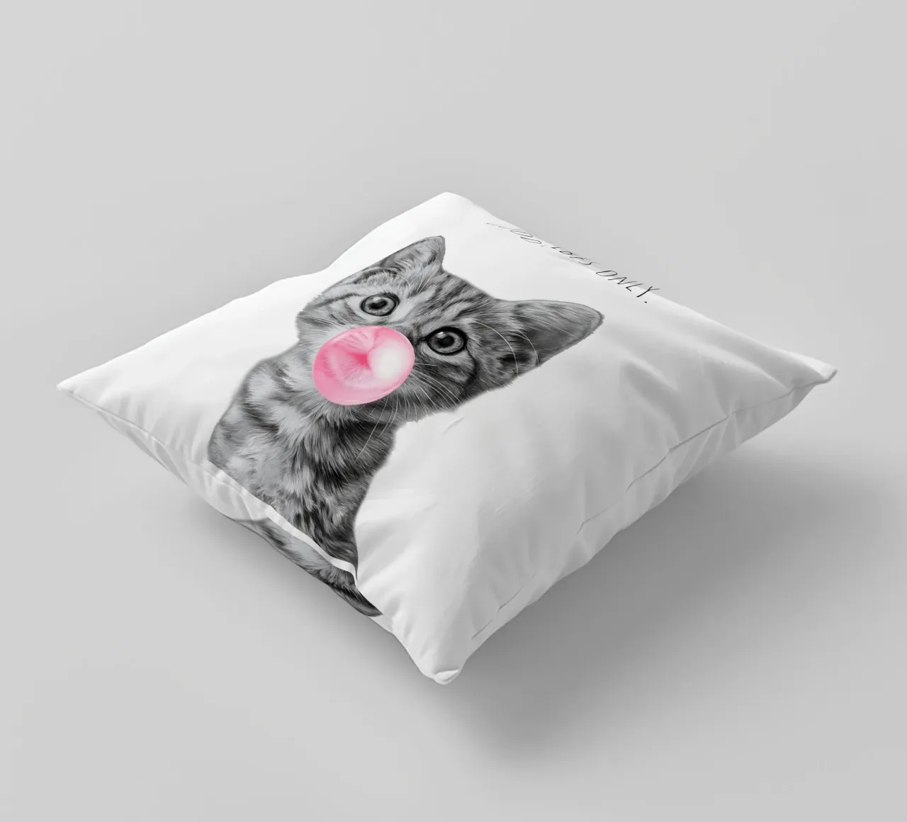 Cool cat - Good Vibes Only - rosa cuscino da Melanie Viola