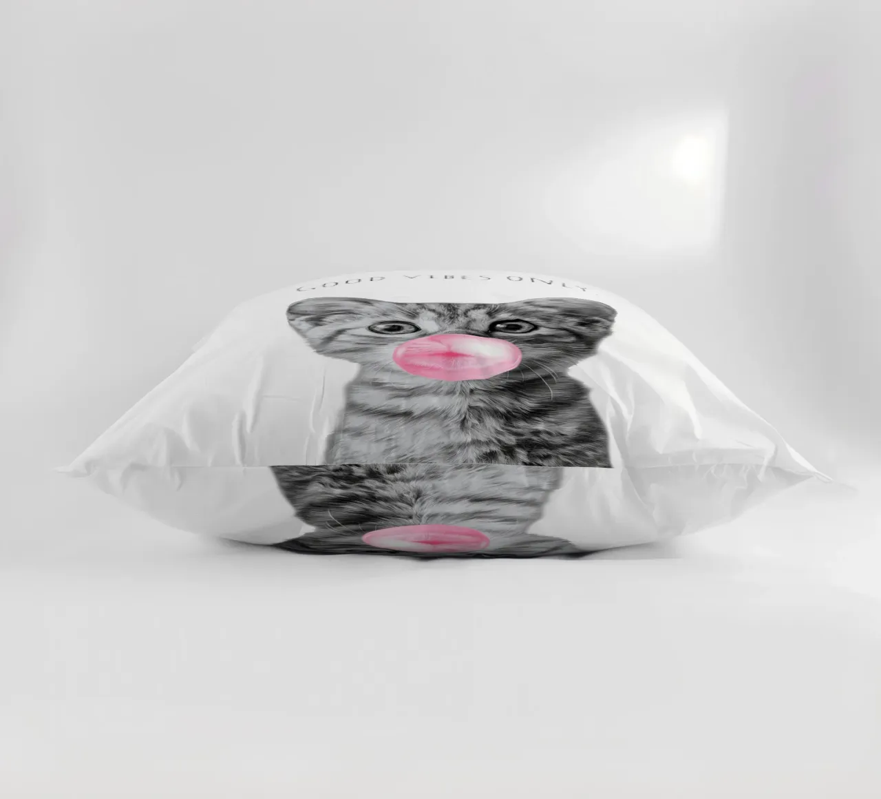 Cool cat - Good Vibes Only - rosa cuscino da Melanie Viola