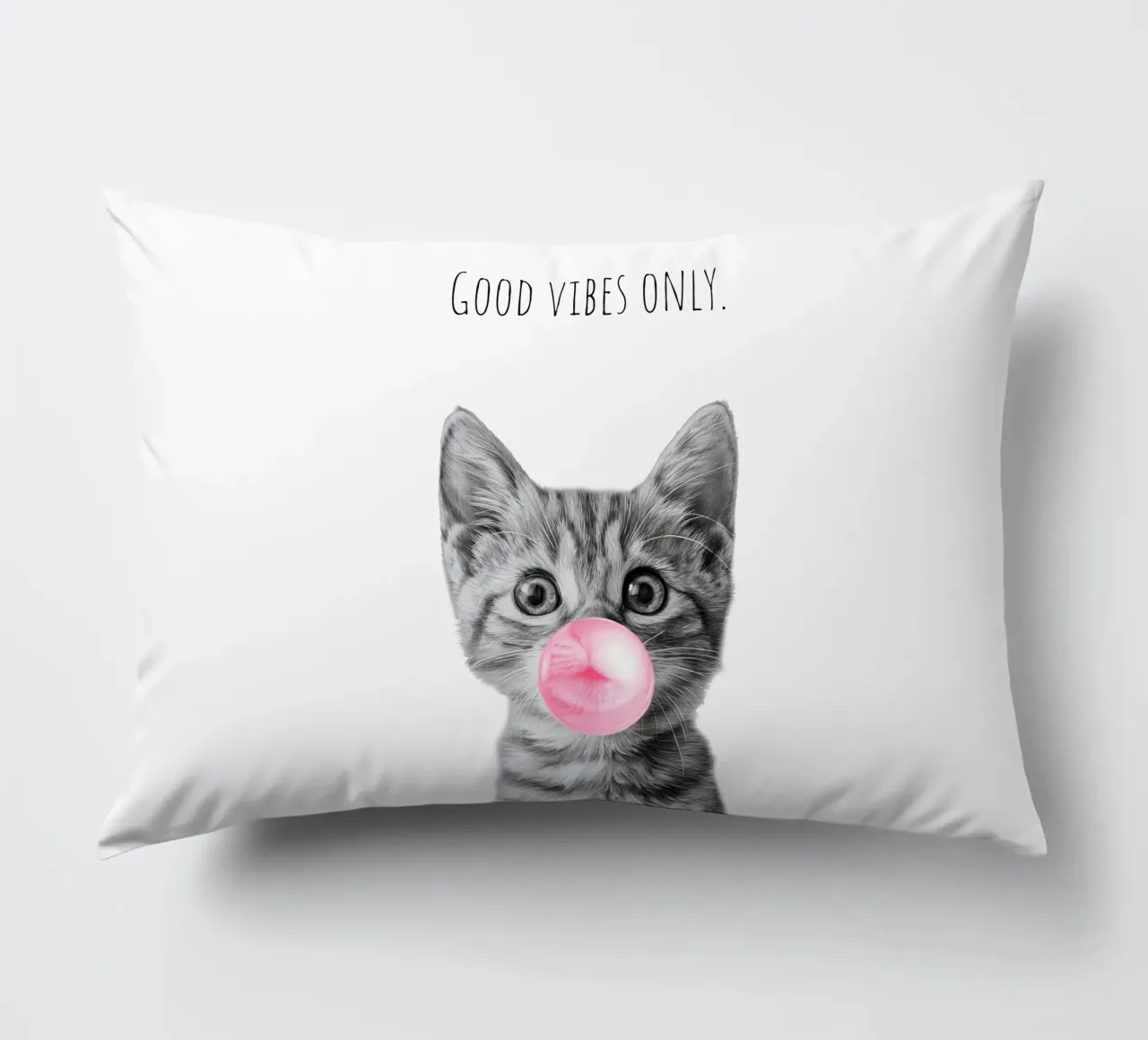 Cool cat - Good Vibes Only - rosa cuscino da Melanie Viola