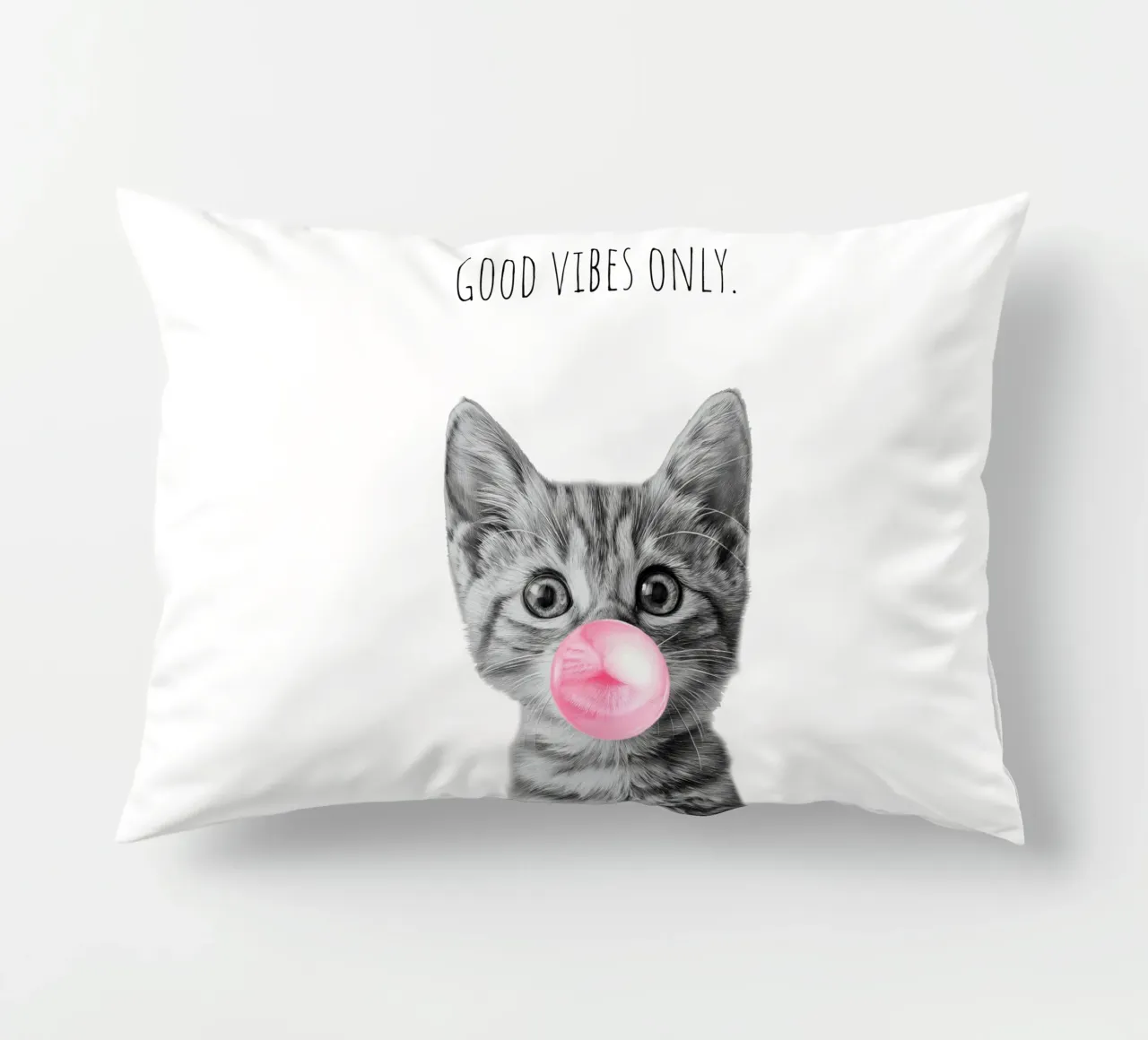 Cool cat - Good Vibes Only - rosa cuscino da Melanie Viola