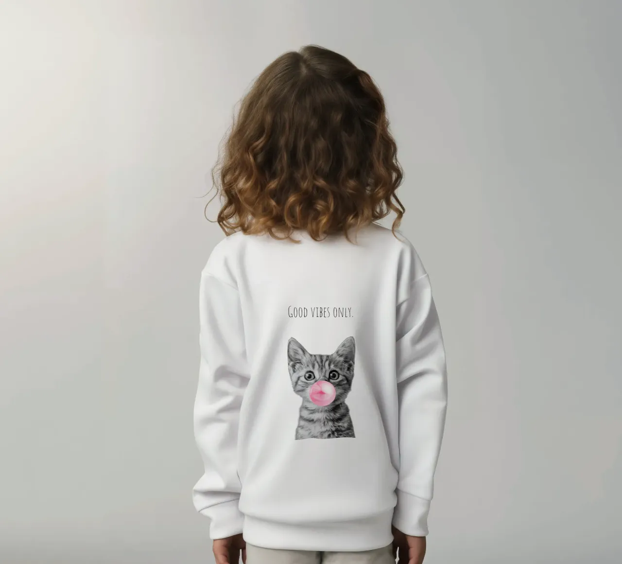 Cool cat - Good Vibes Only - rosa felpa bambino da Melanie Viola