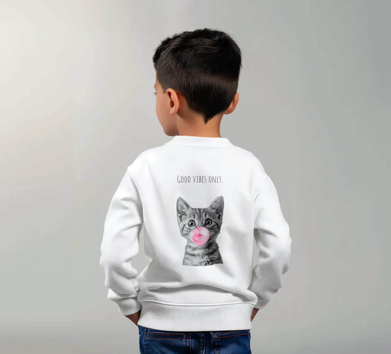 Cool cat - Good Vibes Only - rosa felpa bambino da Melanie Viola